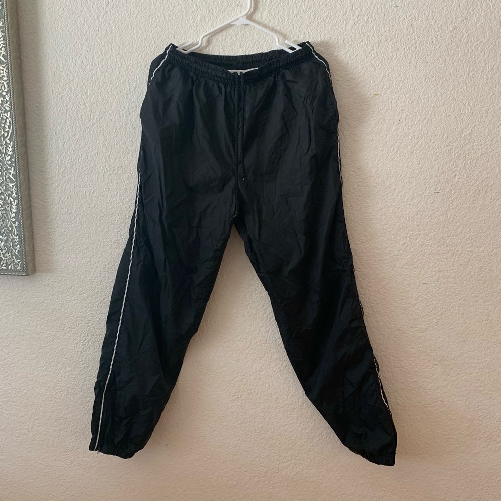 Black and White Striped track Jogging pants